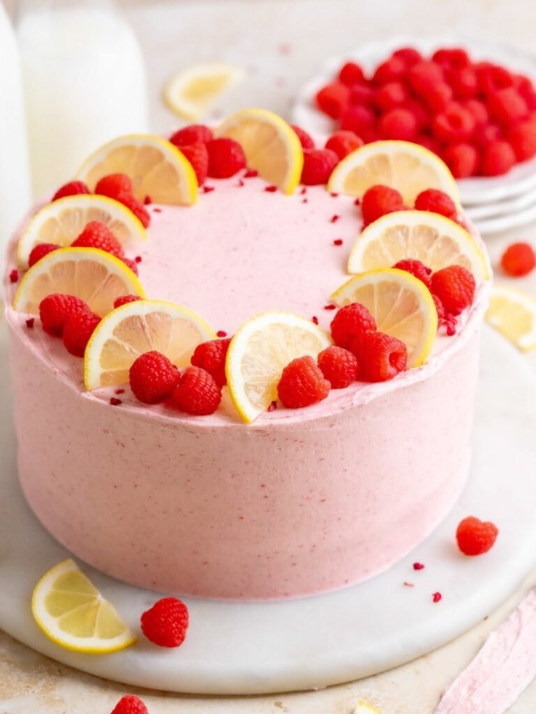 Lemon Raspberry Moist Cake
