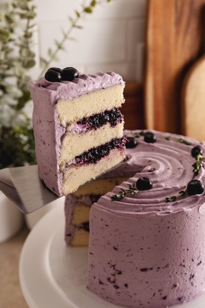 Blueberry Buttercream Cake