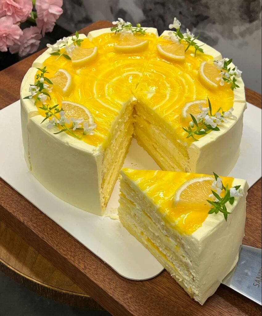 Lemon & Orange Cake with whipped cream