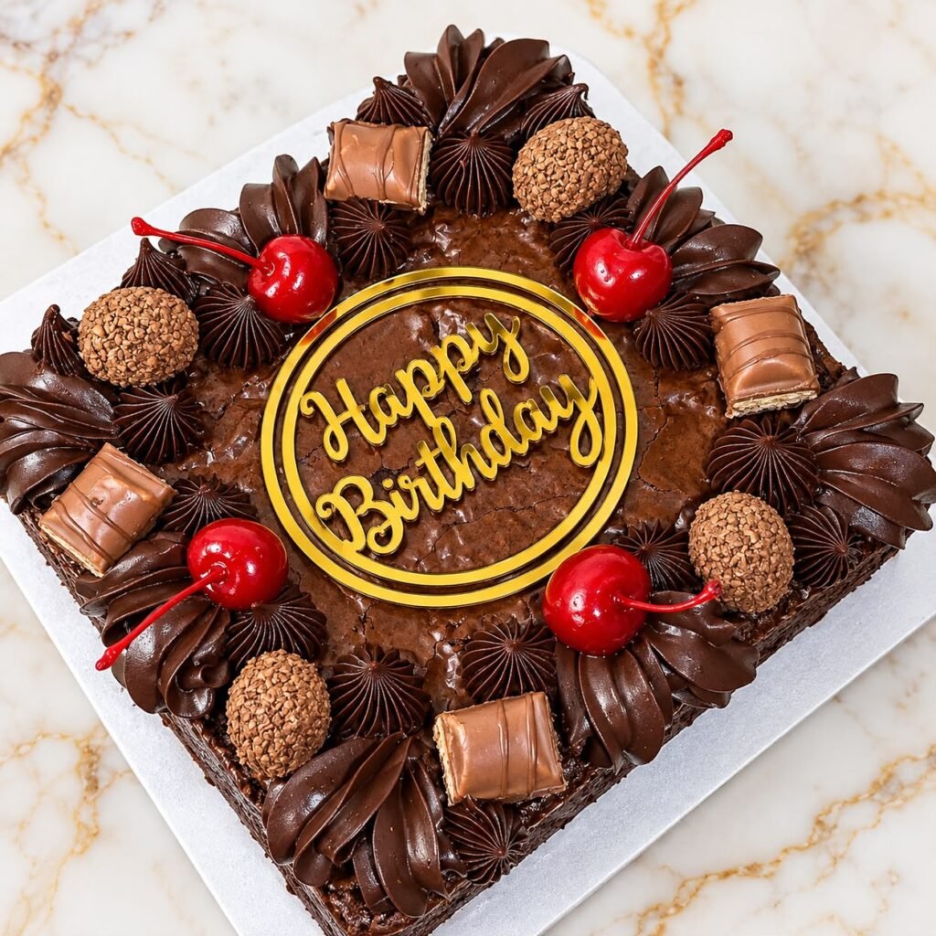 Decorated Brownie Cake